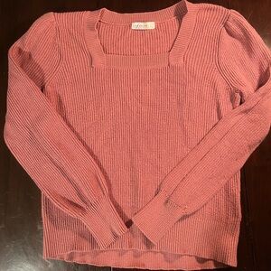 Pink Square Neck Sweater